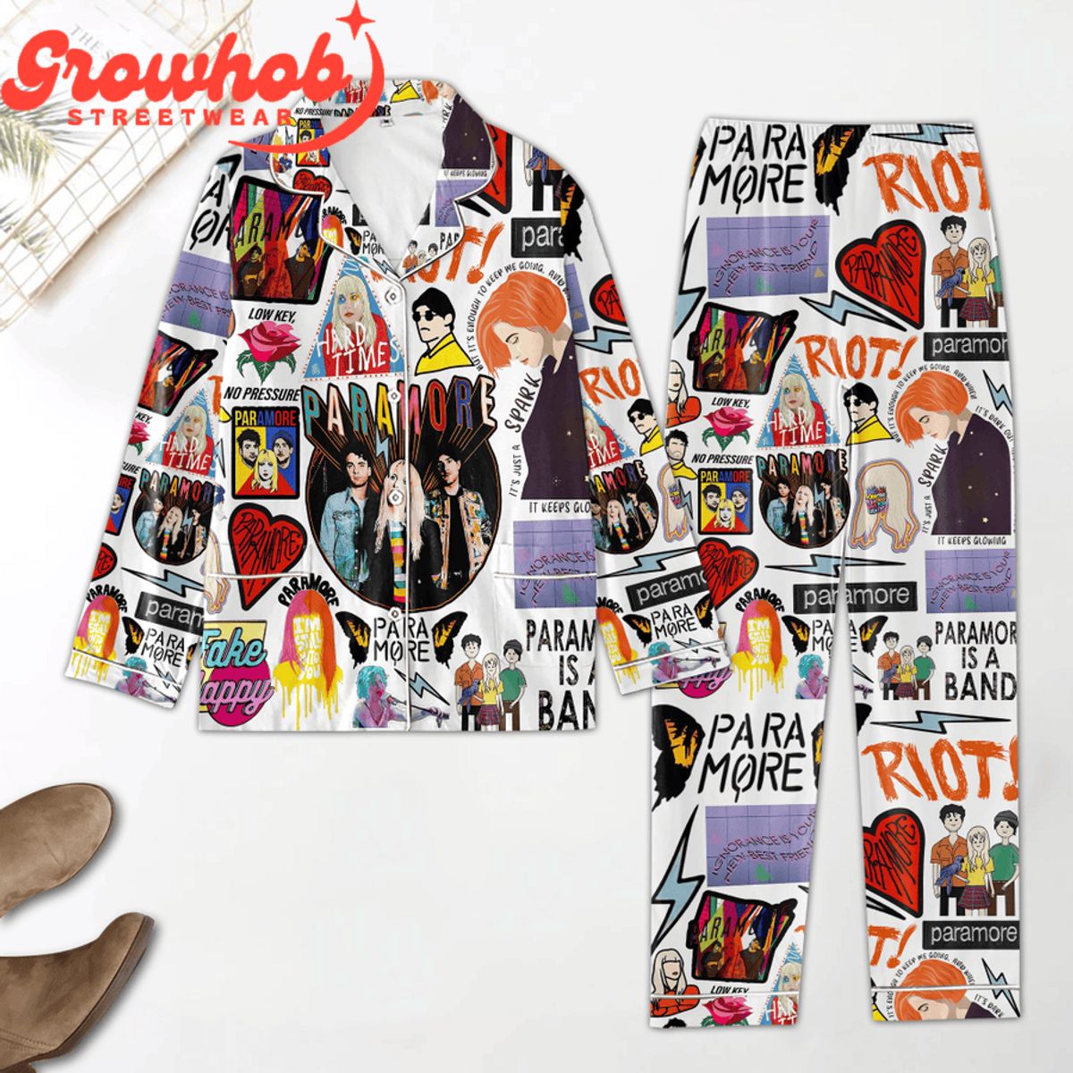 Paramore Rock Band Valentine Fan Polyester Pajamas Set