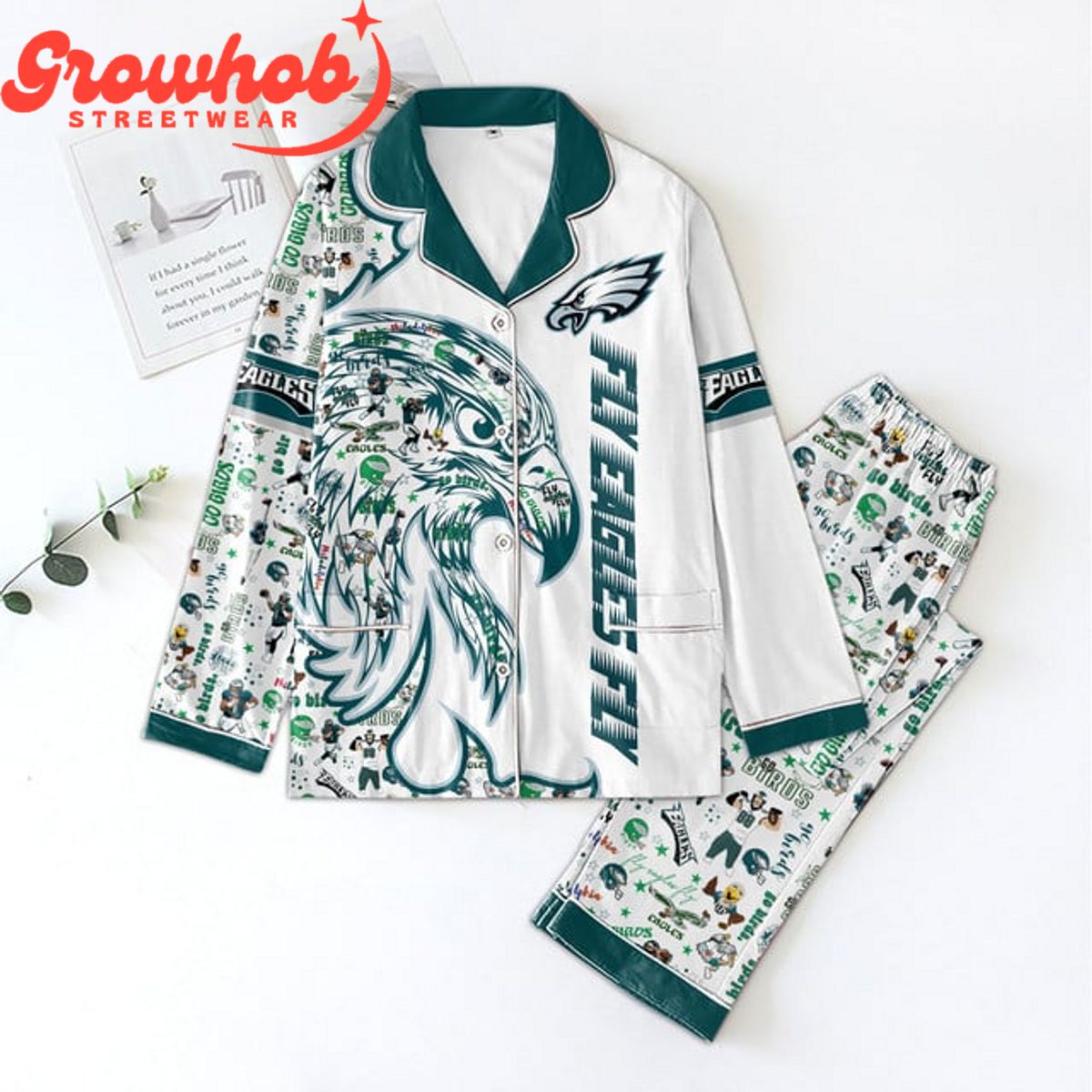 Philadelphia Eagles Fly Eagles Fly Polyester Pajamas Set