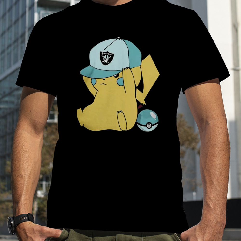 Pikachu Wear The Hat Las Vegas Raiders Football Logo T-shirts