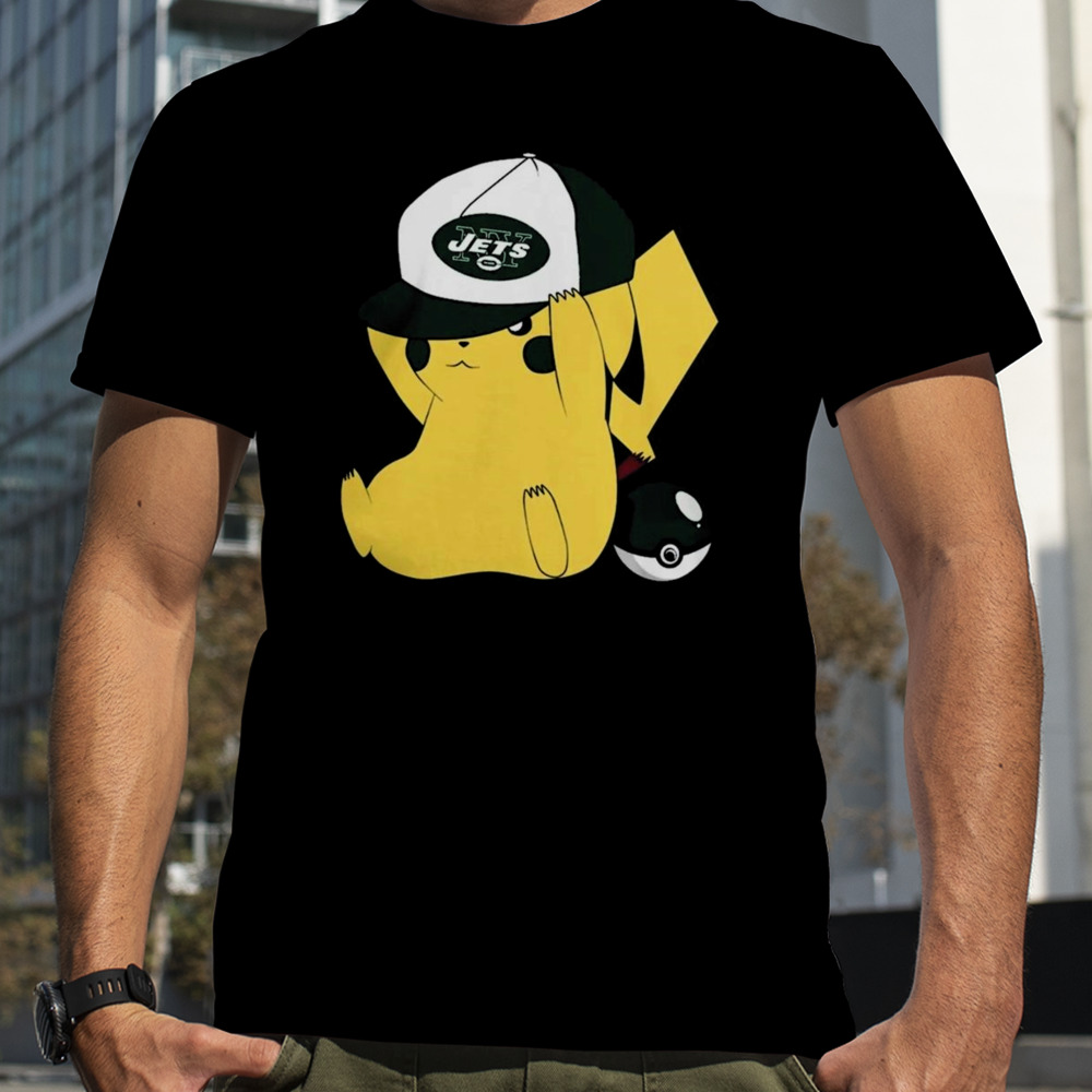 Pikachu Wear The Hat New York Jets Football Logo T-shirts