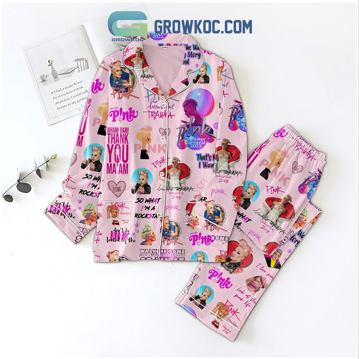 Pink Summer Carnival 2023 I'm A Rockstar Pajamas Set