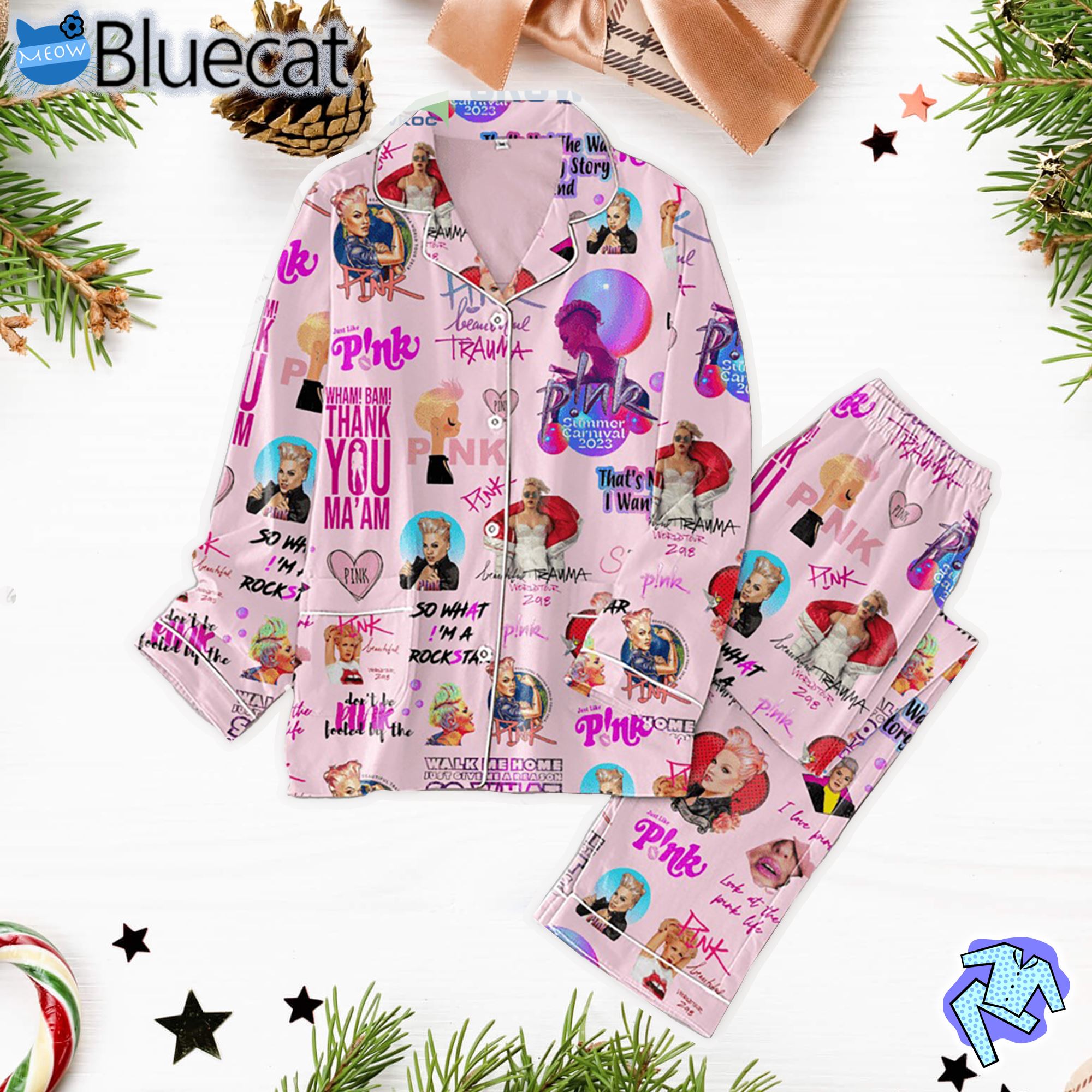 Pink Summer Carnival 2023 Im A Rockstar Pajamas Set