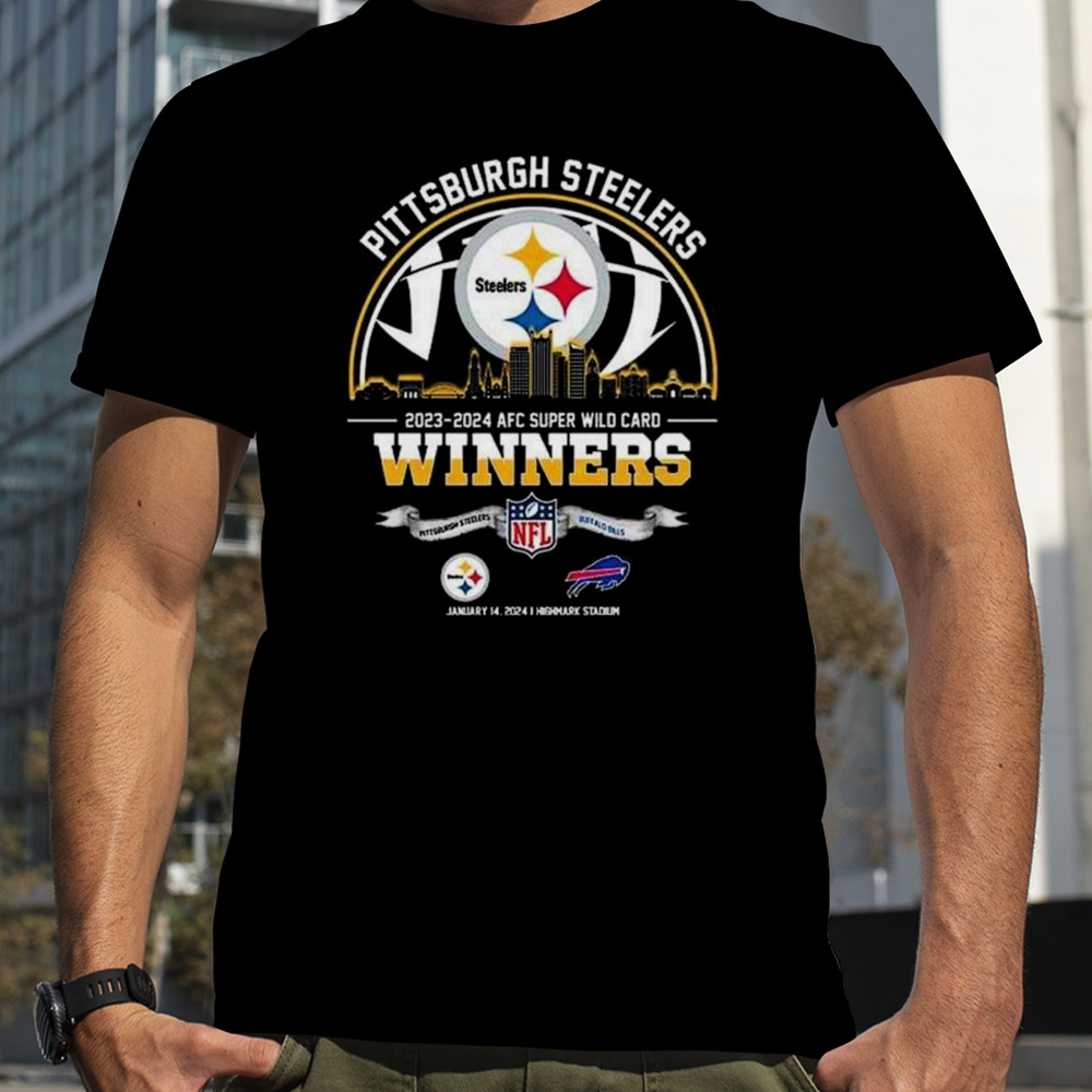 Pittsburgh Steelers Winners Season 2023-2024 Afc Super Wild Card Nfl Divisional Skyline January 14 2024 Highmark Stadium T-shirt