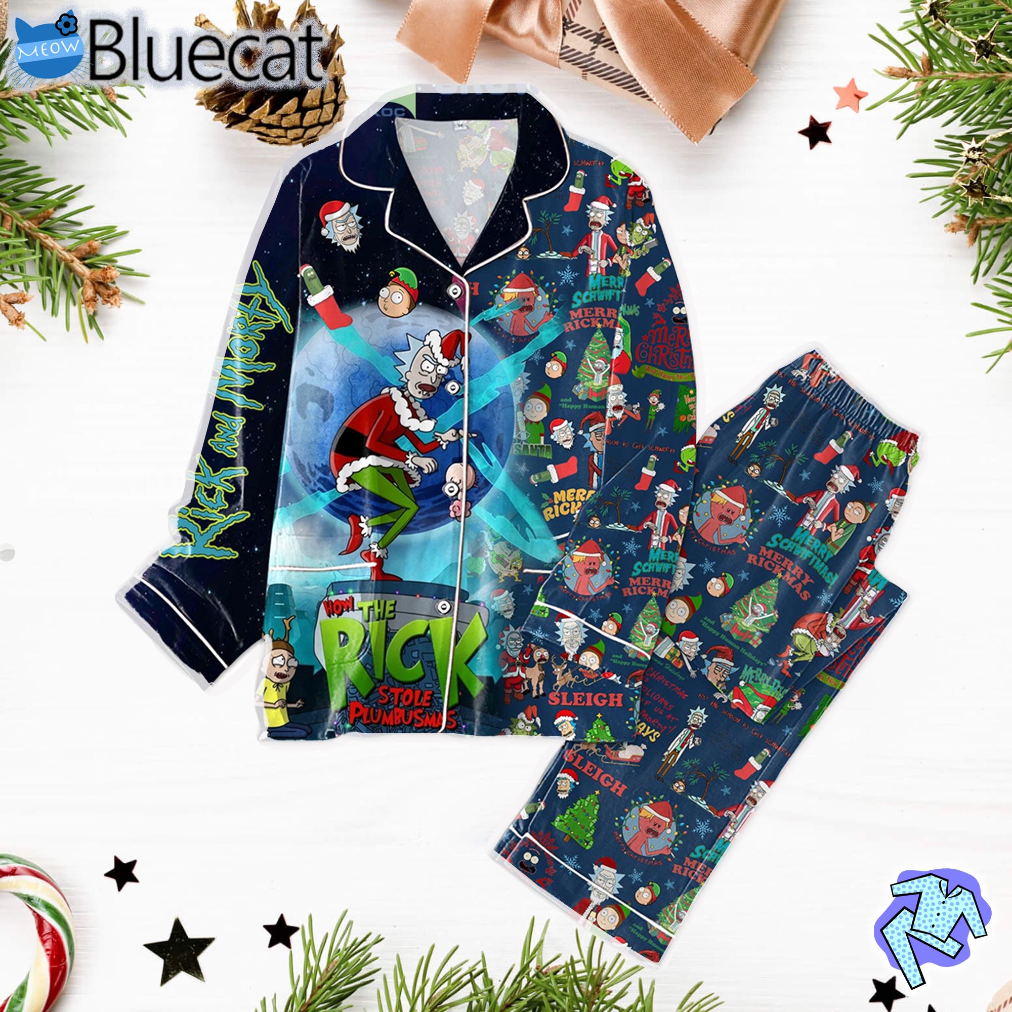 Rick And Morty I Always Sleigh Merry Christmas And Happy New Year Pajamas Set