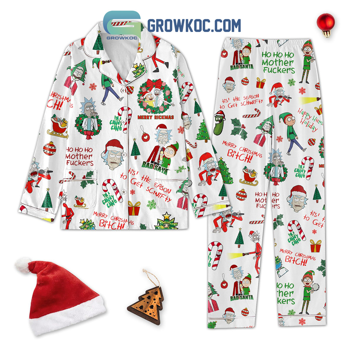 Rick And Morty Merry Rickmas Tis' The Season To Get Schwifty Pajamas Set