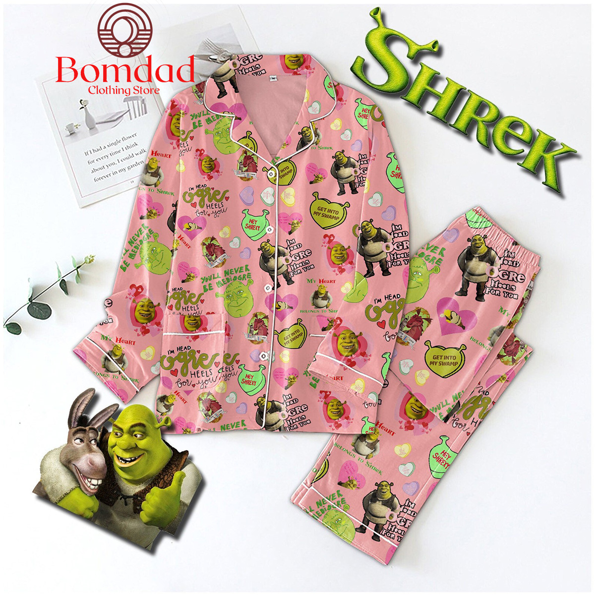 Shrek You'll Never Be Mediogre Get Into My Swamp Pajamas Set - Bomdad