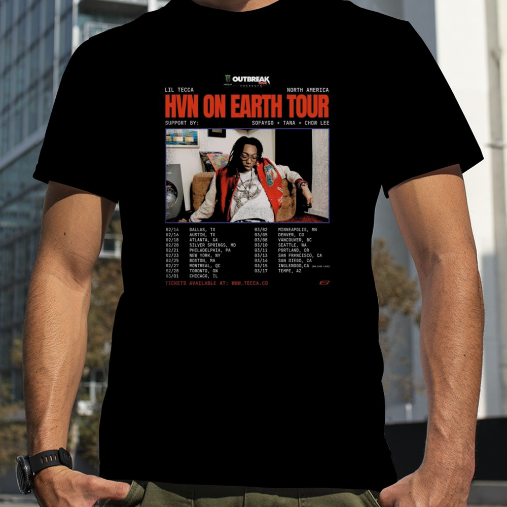 Sofaygo Will Be Joining Lil Tecca On His Hvn On Earth Tour T-shirt