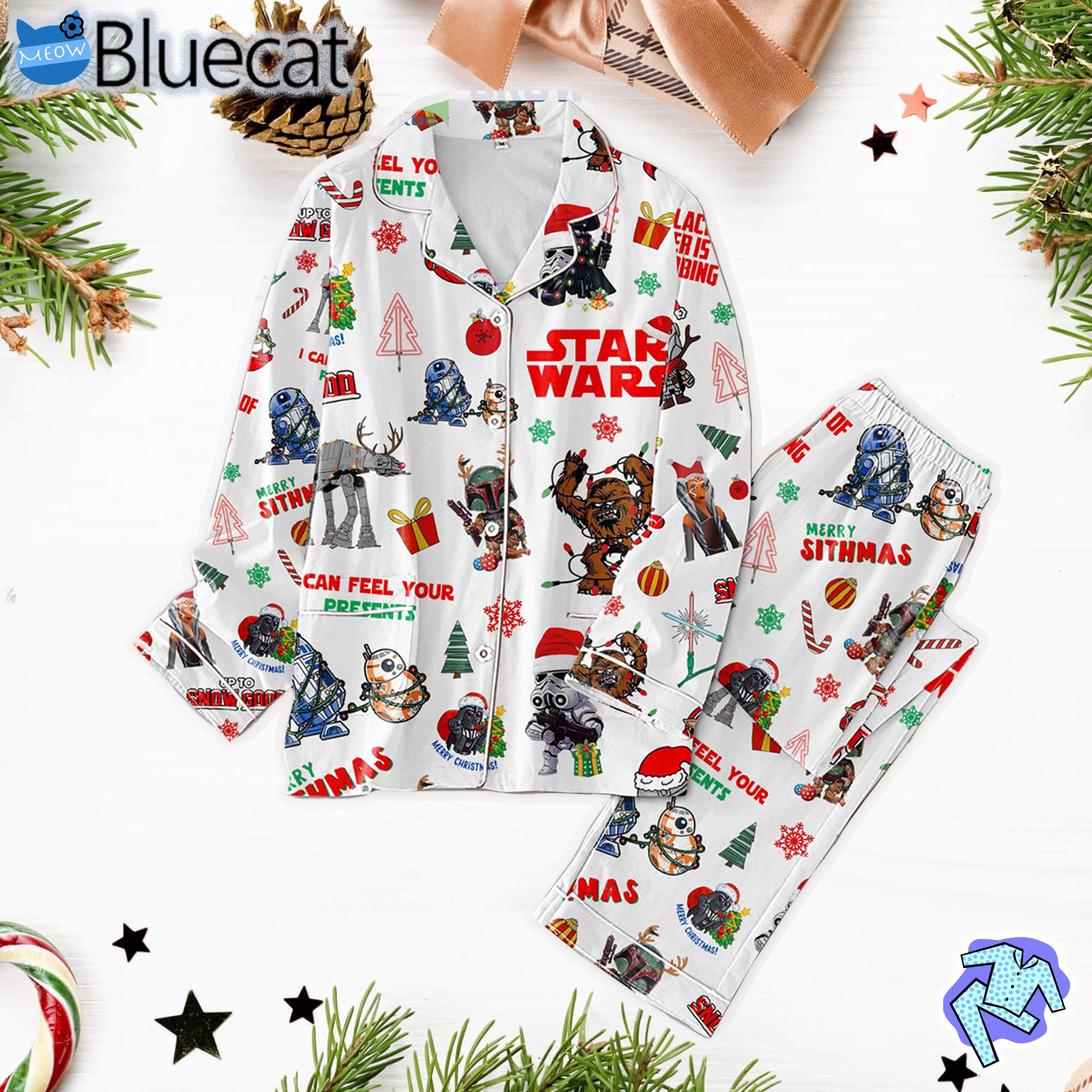 Star Wars Your Lack Of Cheer Is Disturbing I Can Feel Your Presents Christmas Silk Pajamas Set