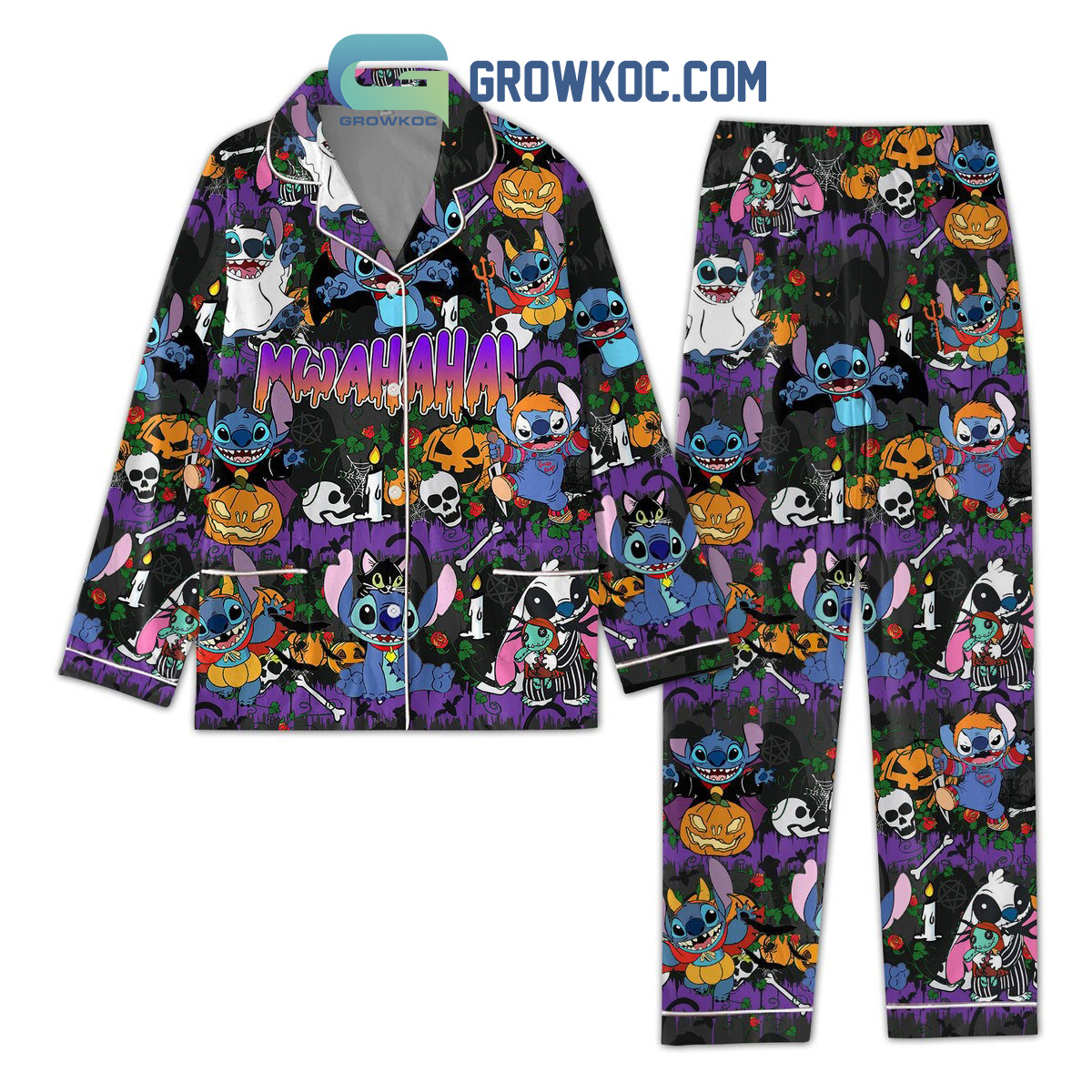 Stitch Ohana Happy Halloween Nightmare Pajamas Set