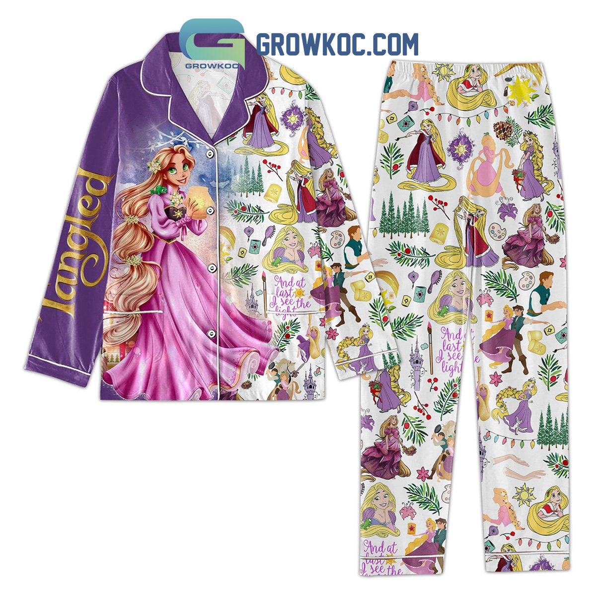 Tangled And At Last I See The Light Pajamas Set