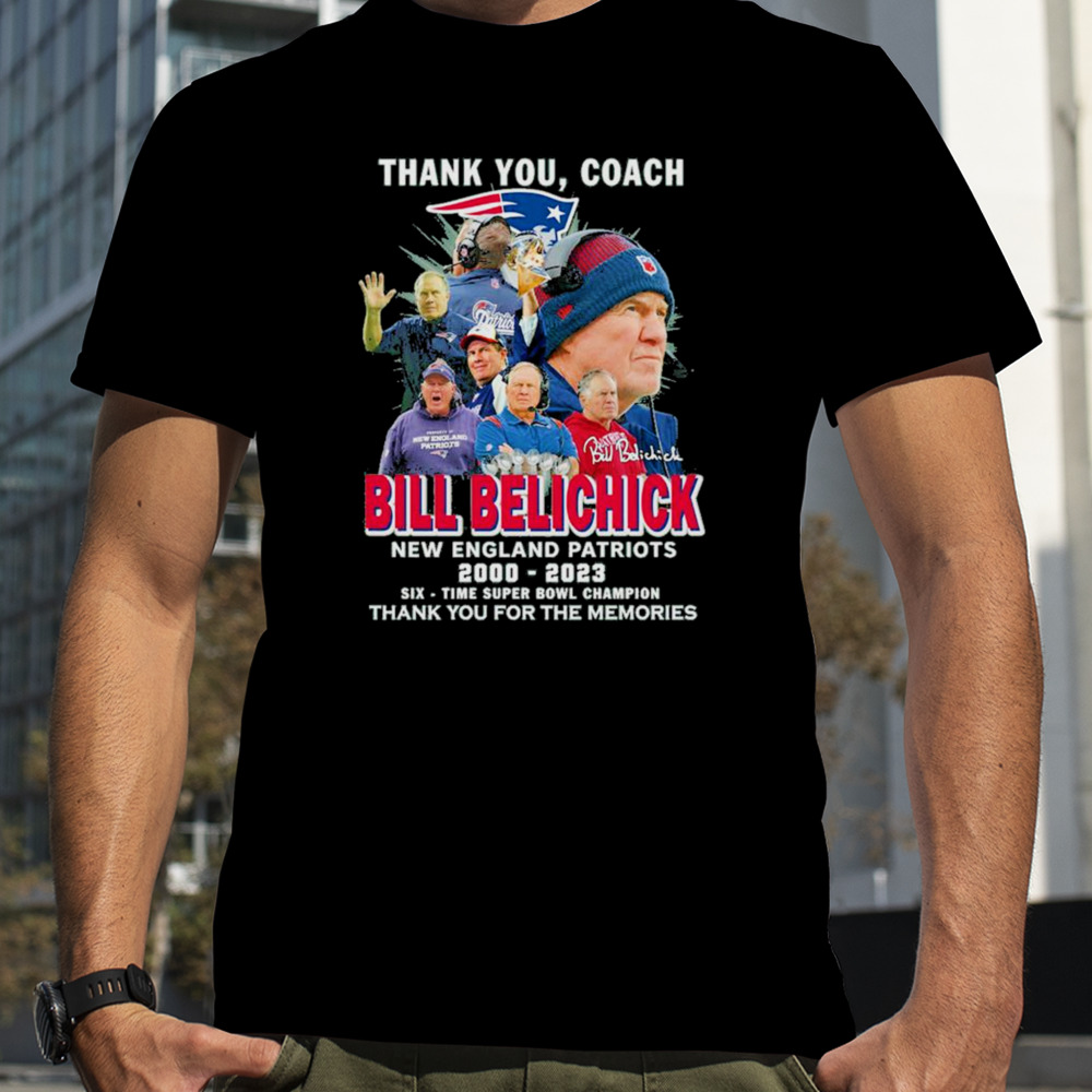 Thank You, Coach Bill Belichick New England Patriots 2000-2023 Thank You For The Memories Shirt