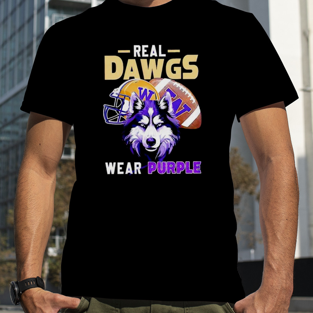 Washington Huskies Real Dawgs Wear Purple Football T-Shirt