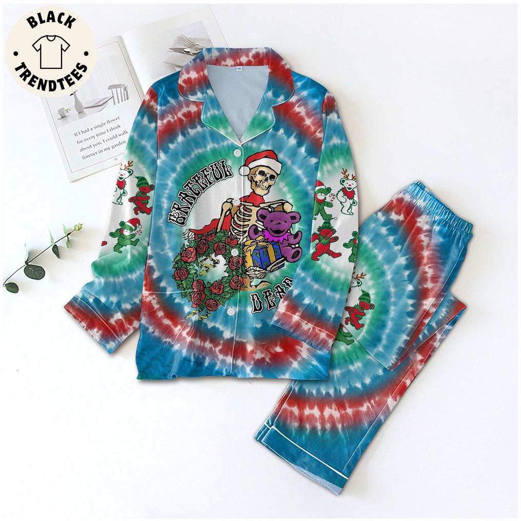 The Grateful Dead Rock Band Skull Flower Christmas Design Pijamas Set