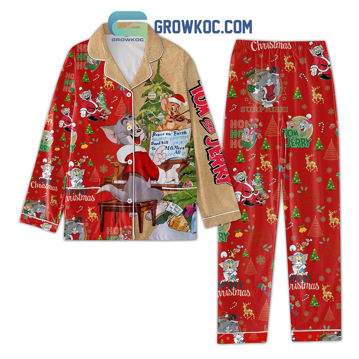 Tom And Jerry Merry Christmas Pajamas Set