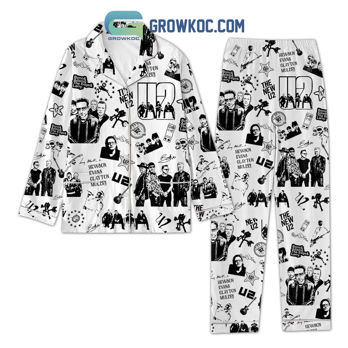 U2 The New U2 Polyester Pajamas Set White Version