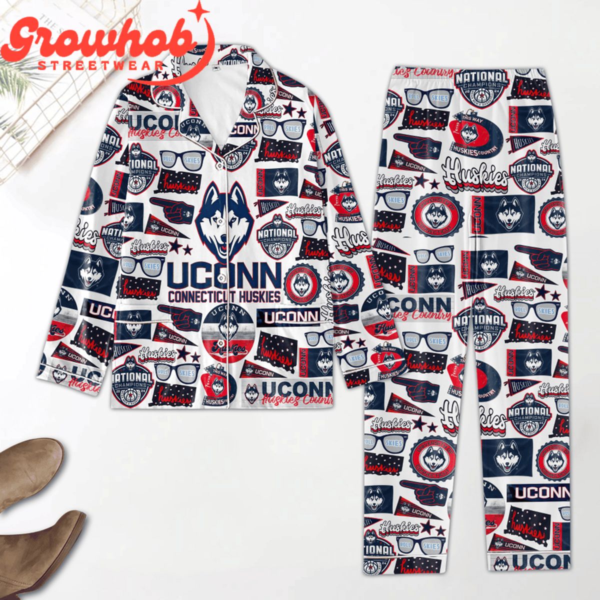 UConn Huskies Connecticut Polyester Pajamas Set