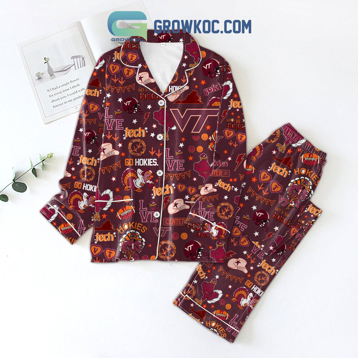 Virginia Tech Hokies Let's Go Hokies Pajamas Set