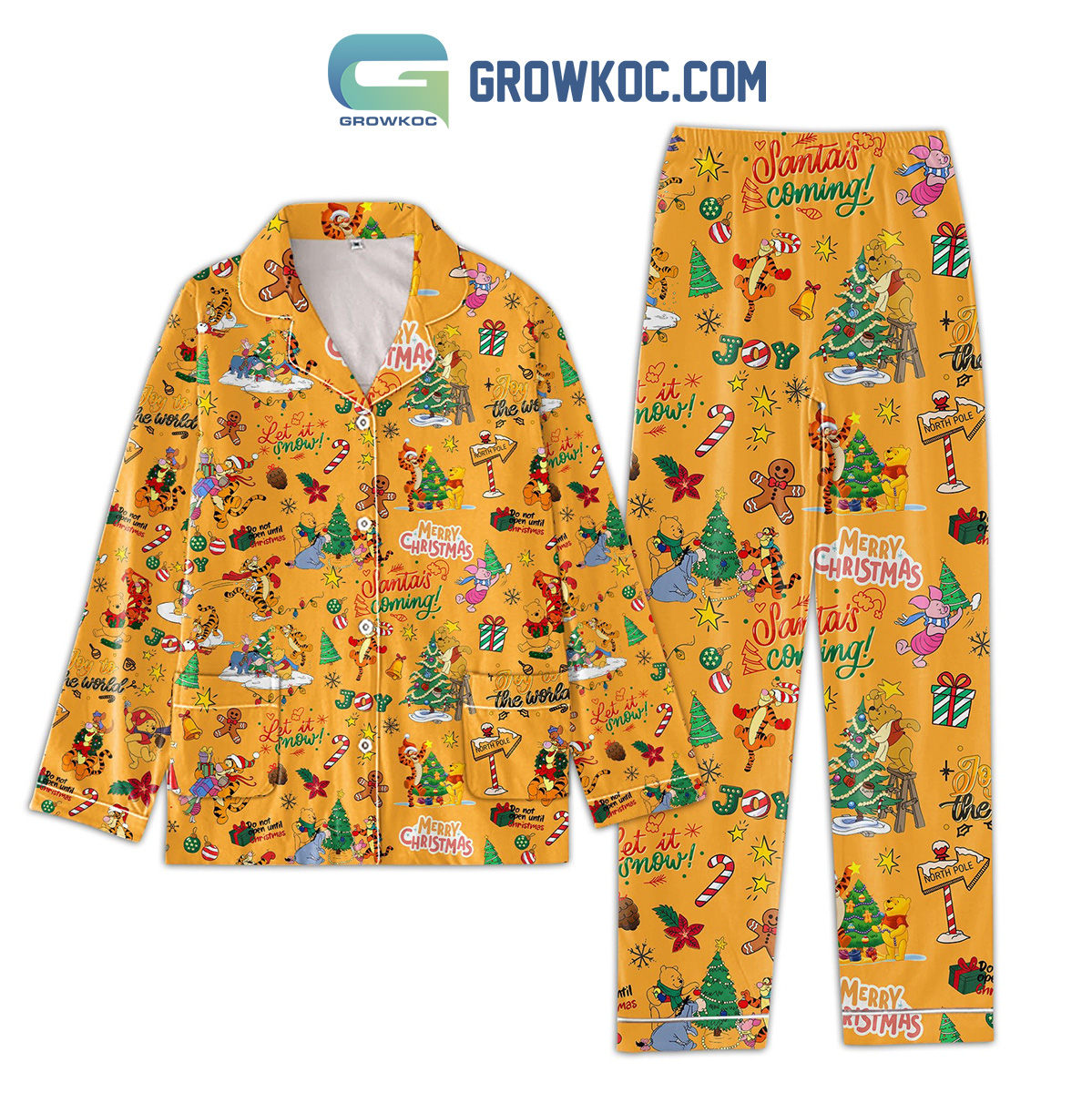 Winnie The Pooh And Tigger Merry Christmas Santa's Coming Pajamas Set