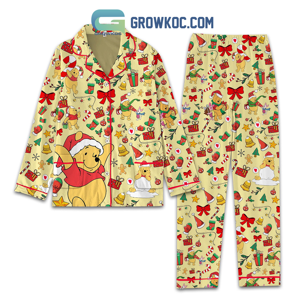 Winnie The Pooh Merry Christmas Pajamas Set