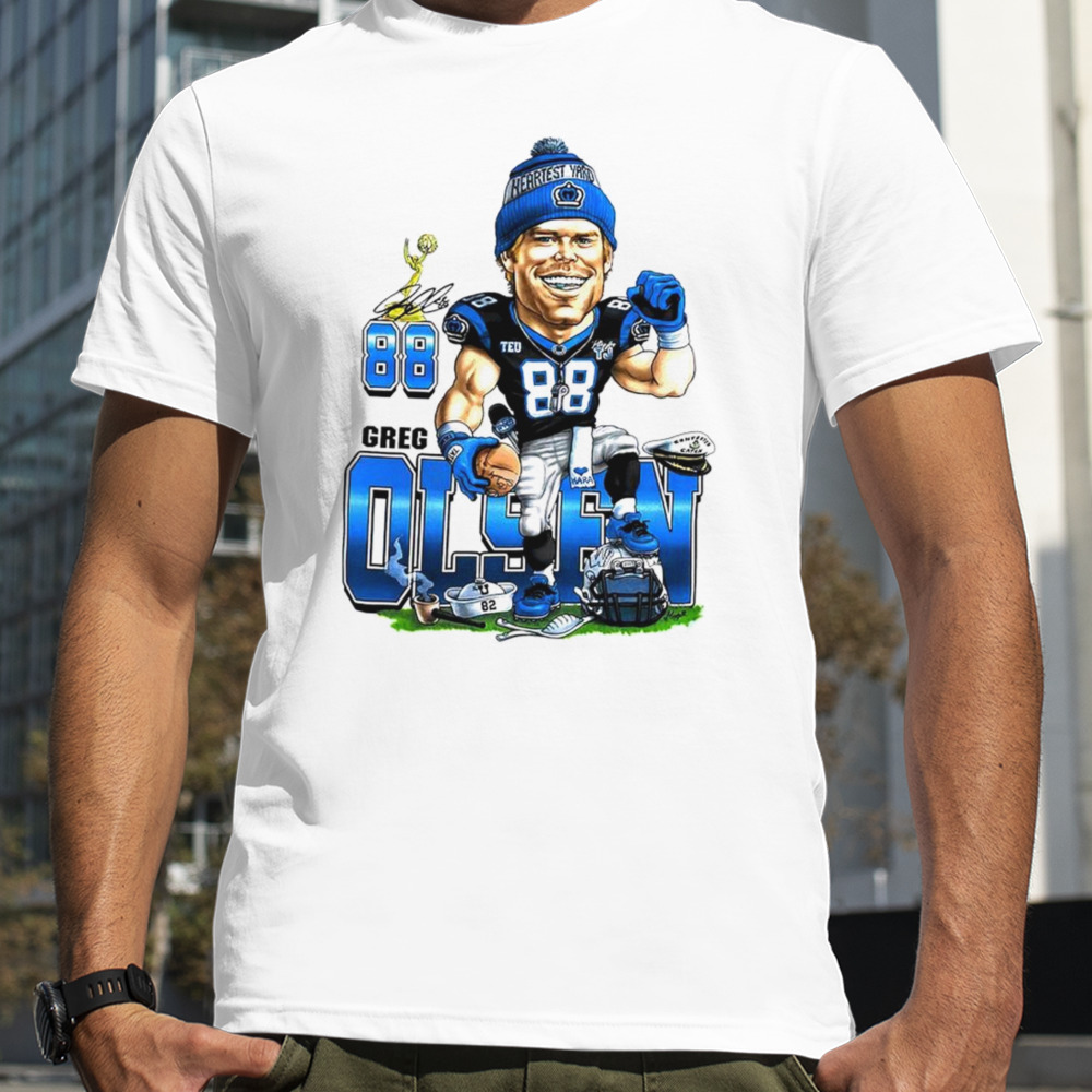 Greg Olsen player cartoon signature shirt