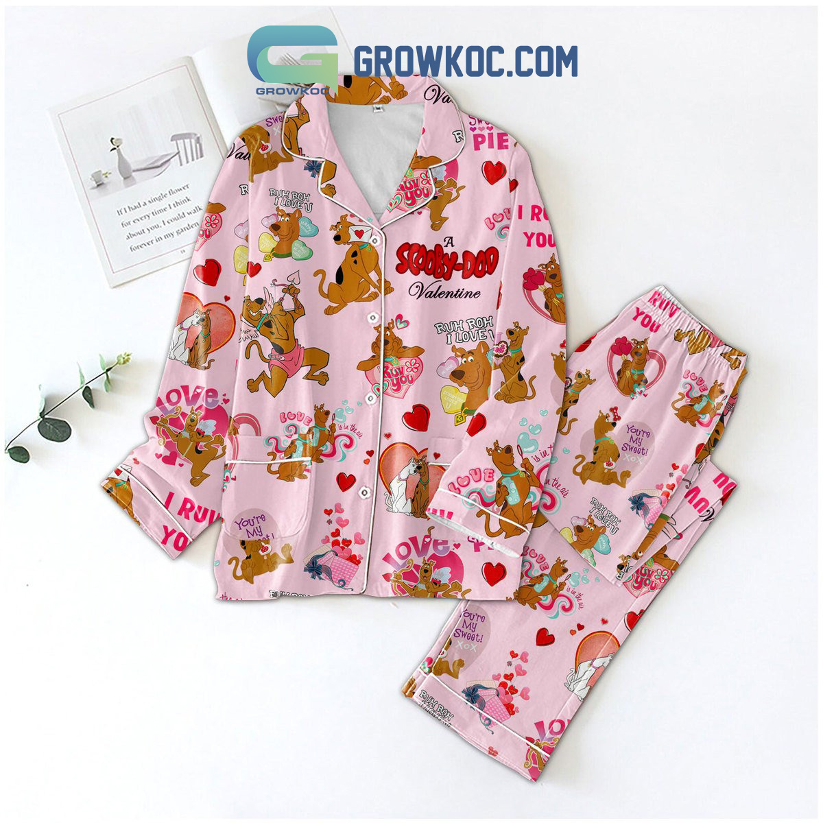 A Scooby Doo Valentine Polyester Pajamas Set