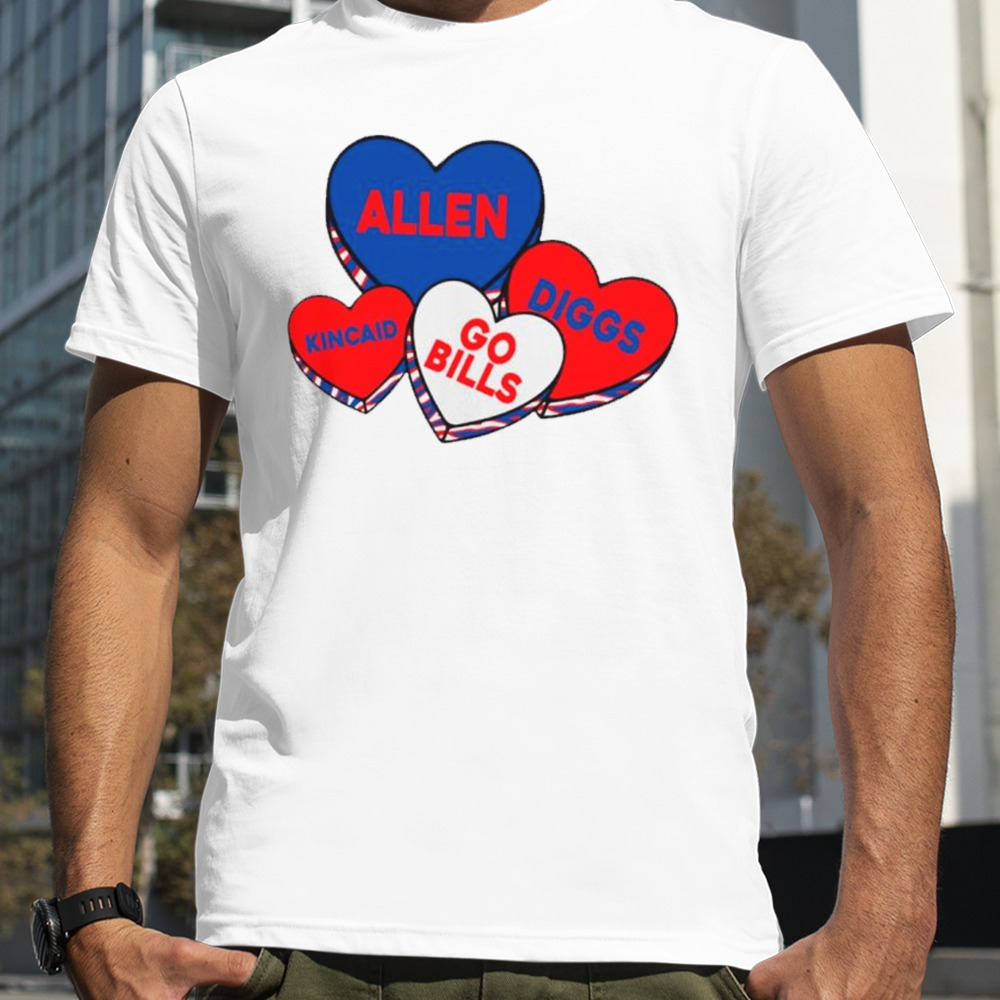 Buffalo Valentine hearts Go Bills shirt