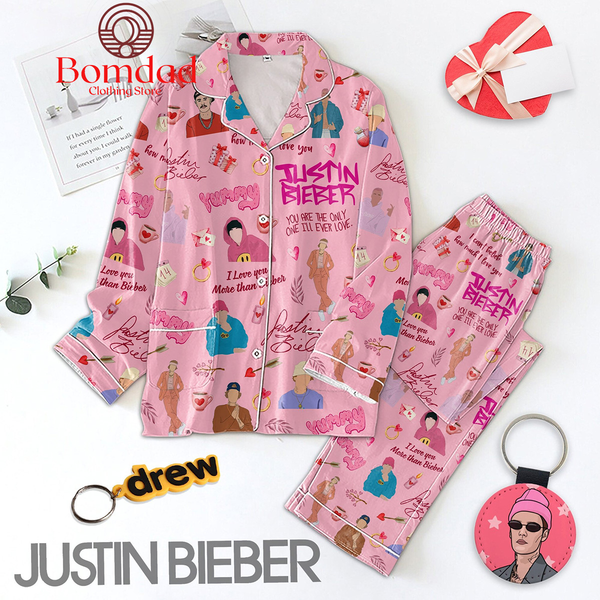 Justin Bieber I Love You More Than Bieber Pajamas Set - Bomdad