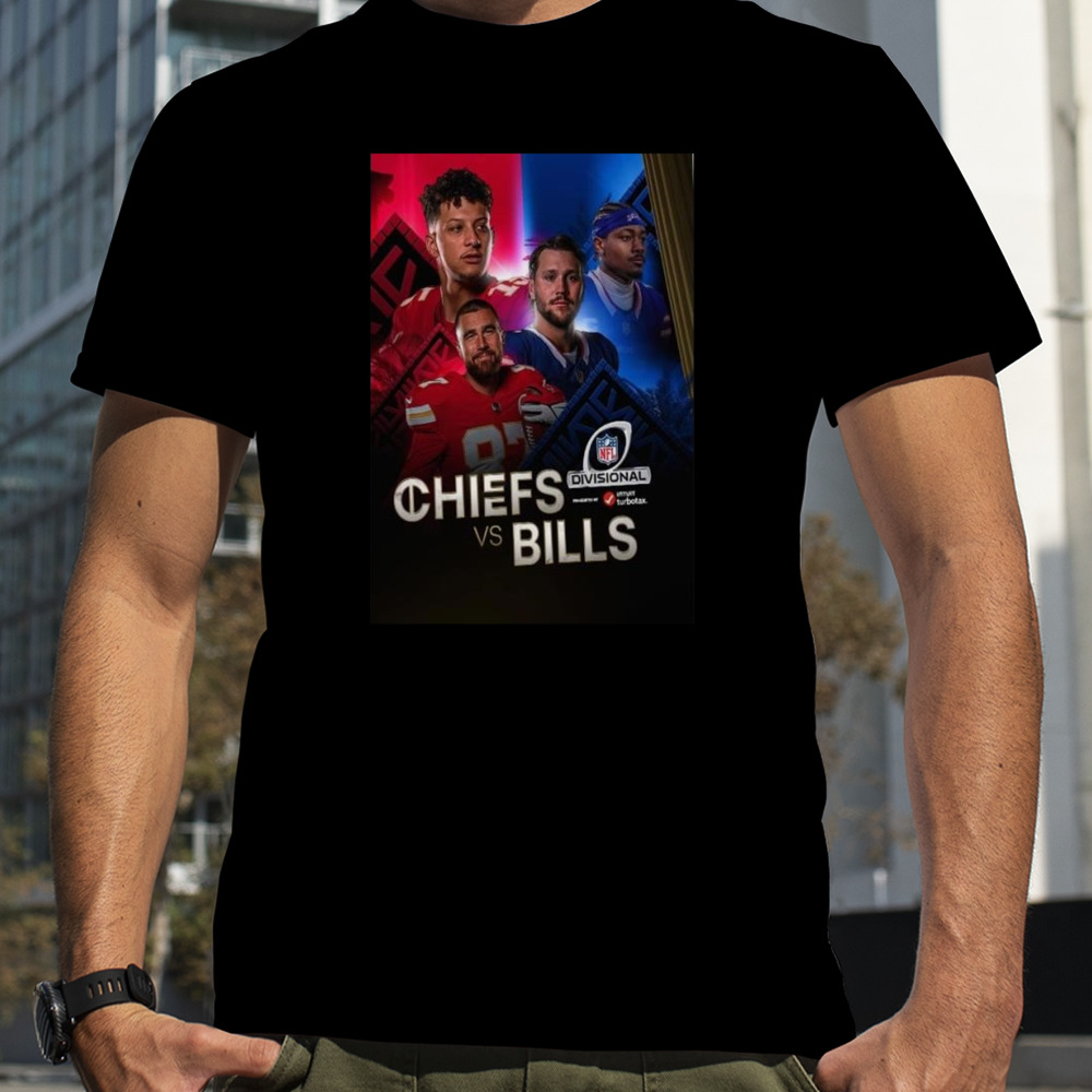 Kansas City Chiefs And Buffalo Bills Meet Up In The NFL Divisional 2024 T-Shirt