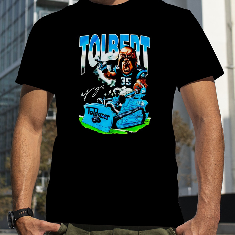 Mike Tolbert player cartoon signature shirt