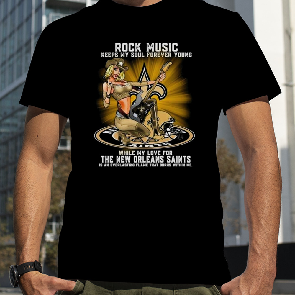 New Orleans Saints Rock Music Keep My Soul Forever Young 2024 Shirt