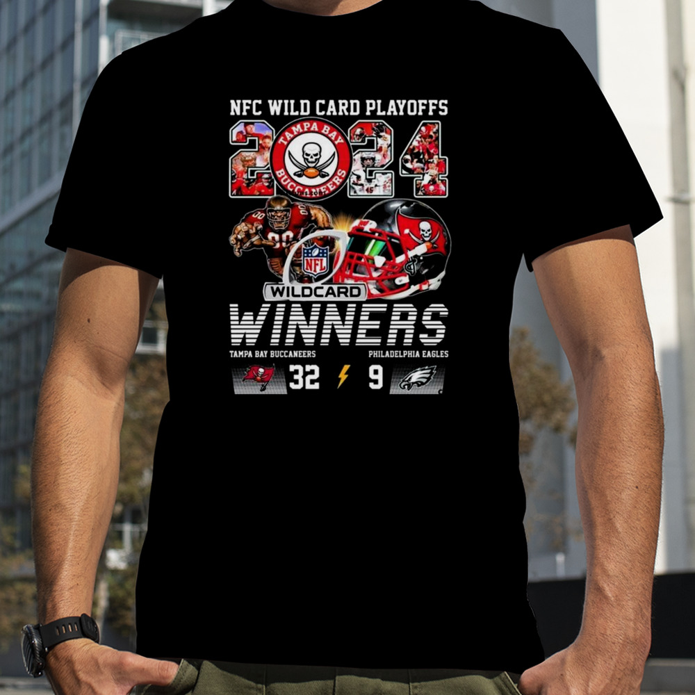 Nfc Wild Card Playoffs 2024 Winners Tampa Bay Buccaneers 32-9 Philadelphia Eagles Mascot T-shirt