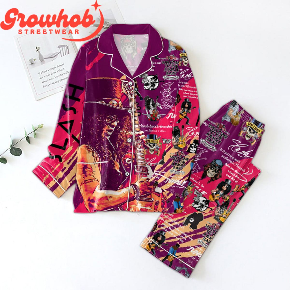 Slash Rock Fan Polyester Pajamas Set