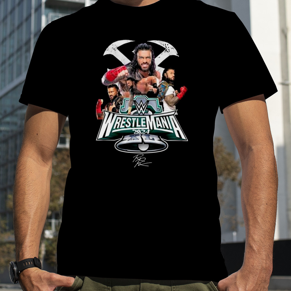 WrestleMania 2024 XL Roman Reigns Signature T-Shirt