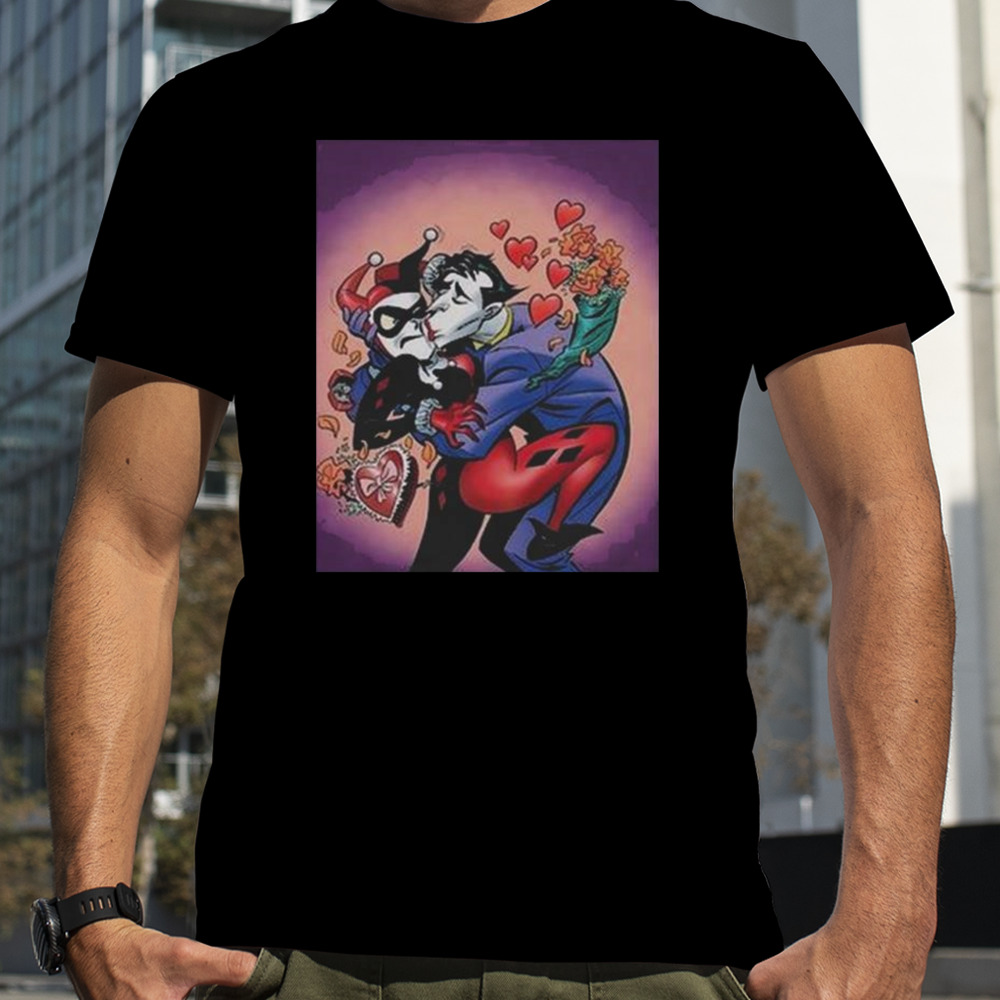 DC Comics Batman Harley Quinn The Joker Valentines T-shirt