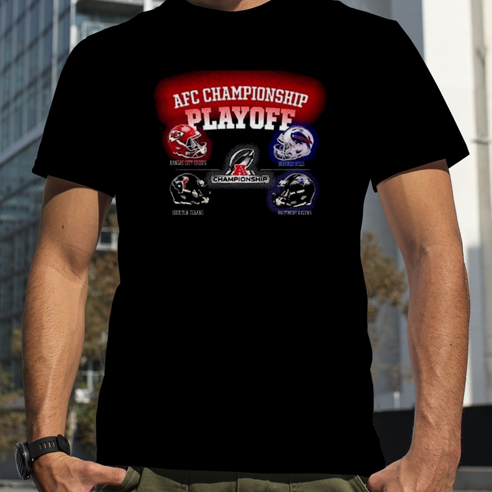 NFL Playoff Season 2023-2024 These Are The Four Head To Head Helmet AFC Championship T-Shirt