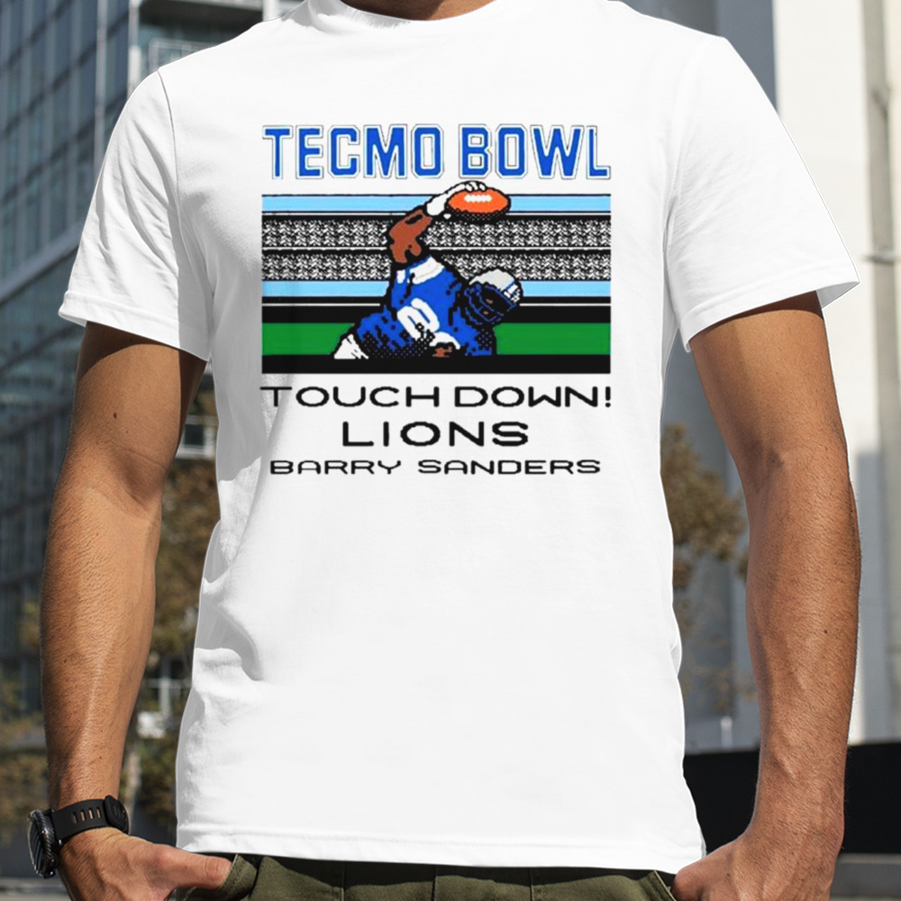 Tecmo Bowl Touch Down Lions Barry Sanders shirt