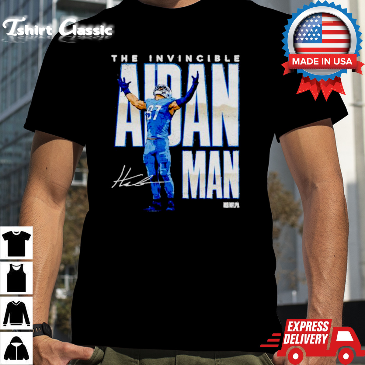 Aidan Hutchinson Detroit Aidan Man football signature shirt