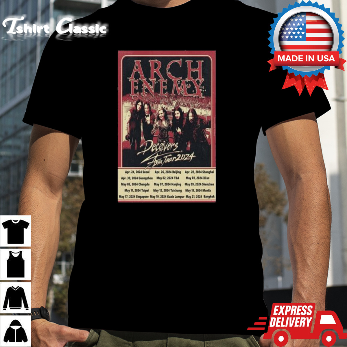 Arch Enemy Deceivers Asia Tour 2024 Shirt