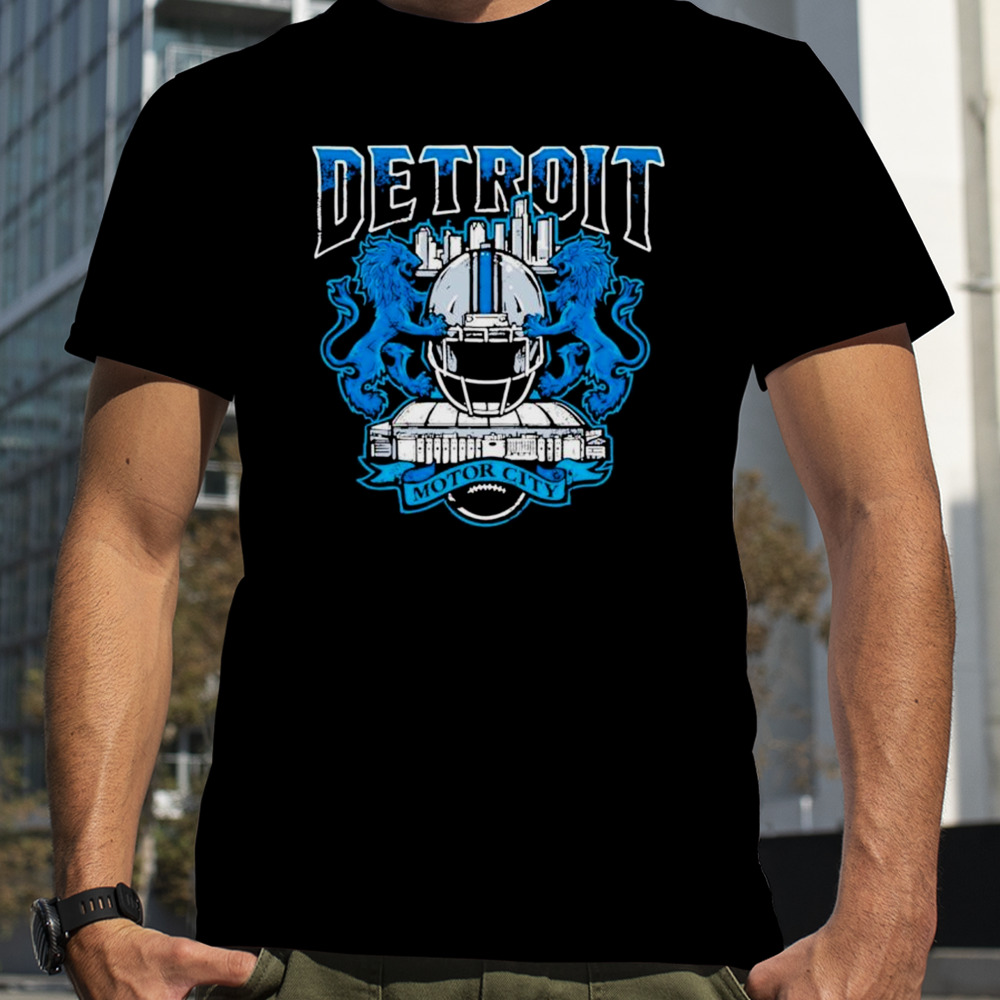 Detroit Lions football motor city helmet shirt