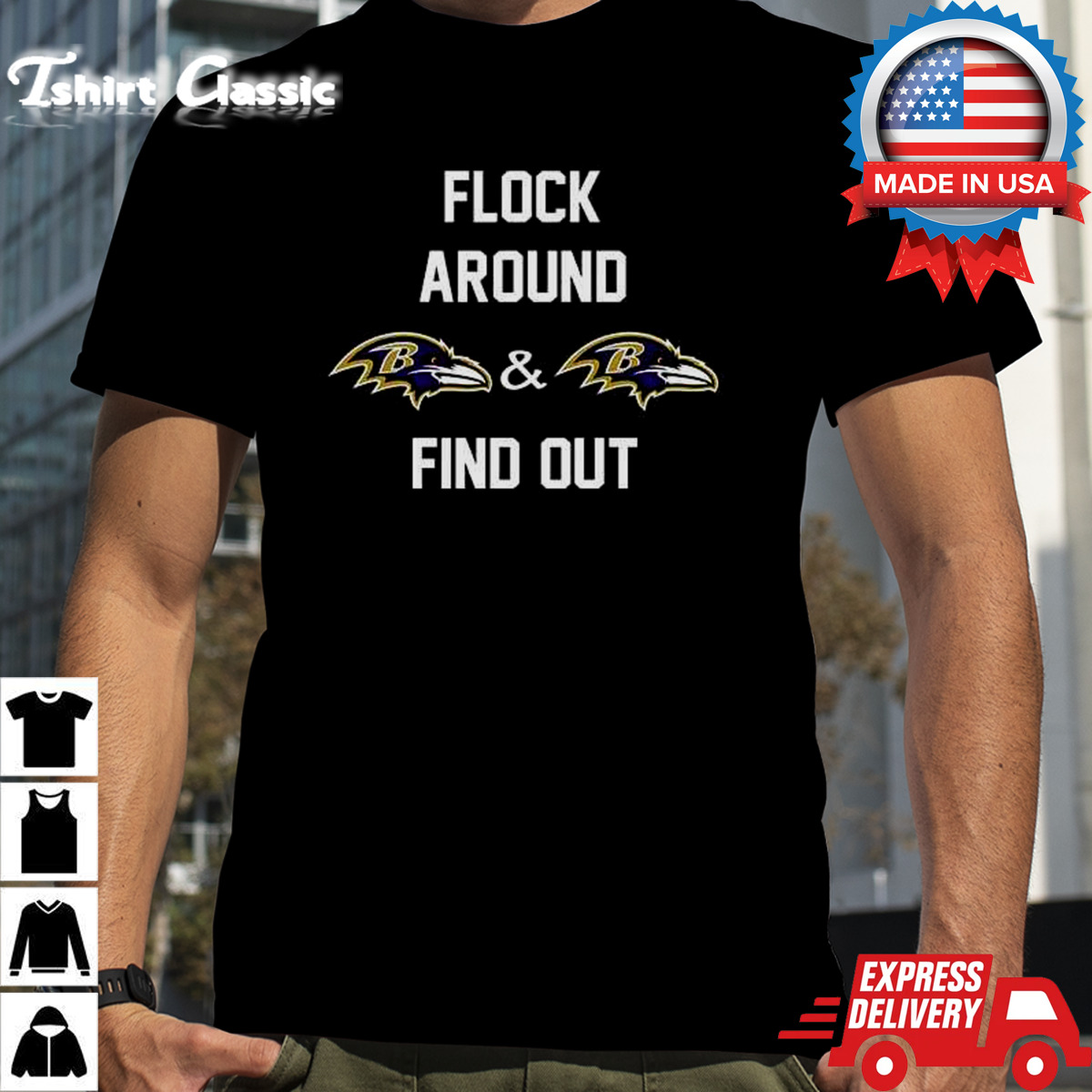 Flock Around Baltimore Ravens And Baltimore Ravens Find Out Merchandise T-Shirt