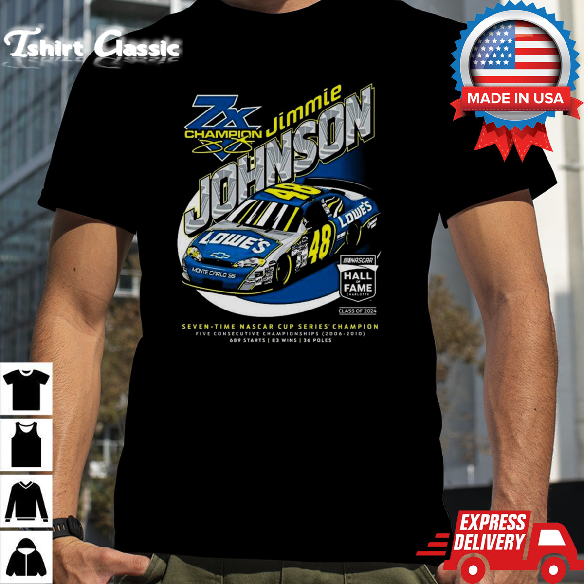 Hendrick Motorsports Jimmie Johnson #48 Class of 2024 NHOF Car Shirt