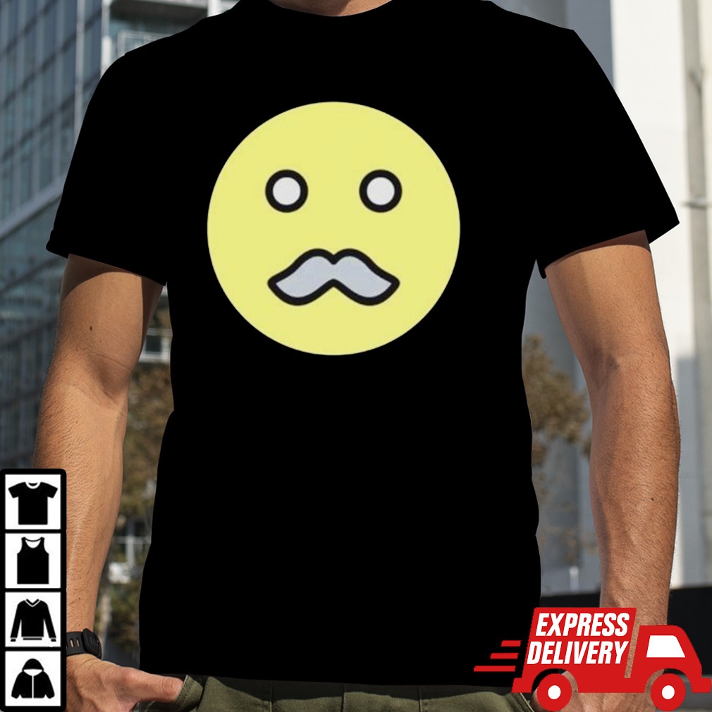 Smiley mustache emoji shirt