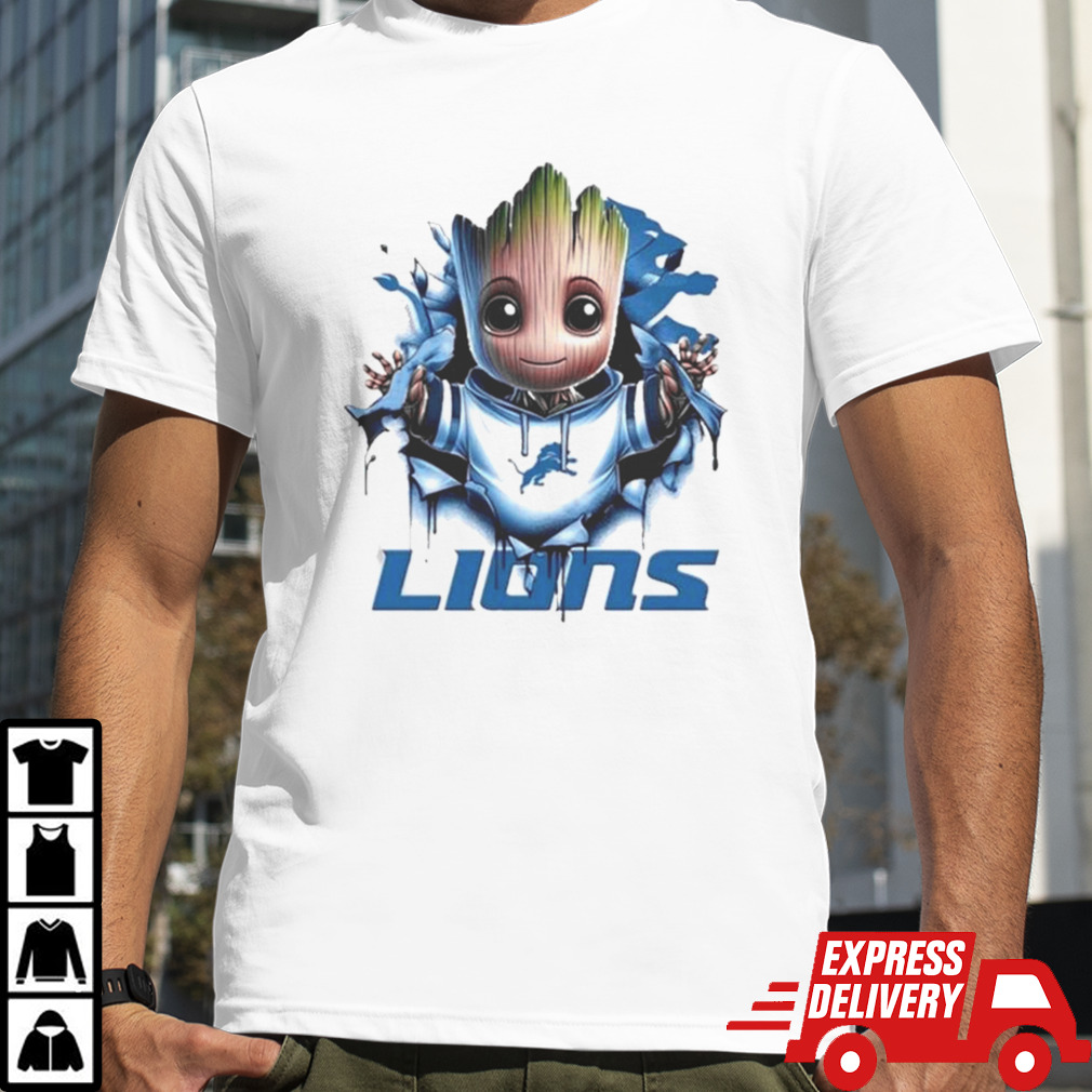 Baby Groot Blood Inside Me Detroit Lions 2024 T-shirt