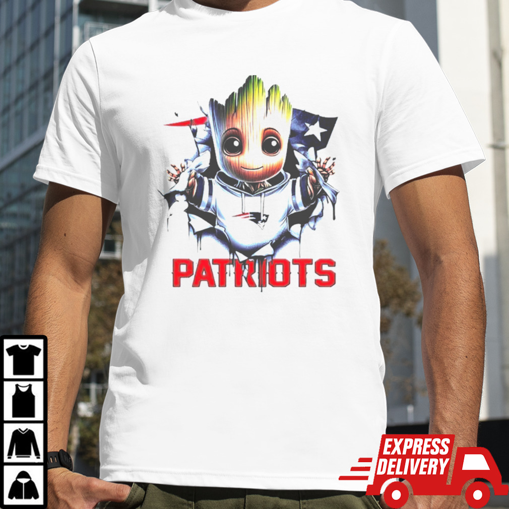 Baby Groot Blood Inside Me New England Patriots 2024 T-shirt