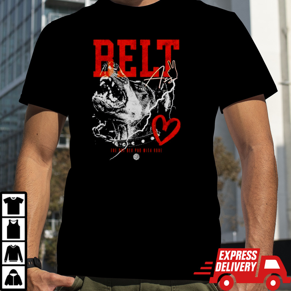 Belt ass the pat bev pud with home shirt