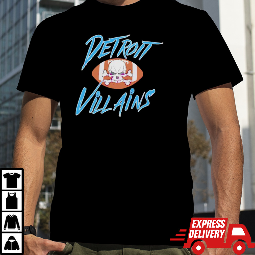 Horror Detroit Villains Football Skull shirt