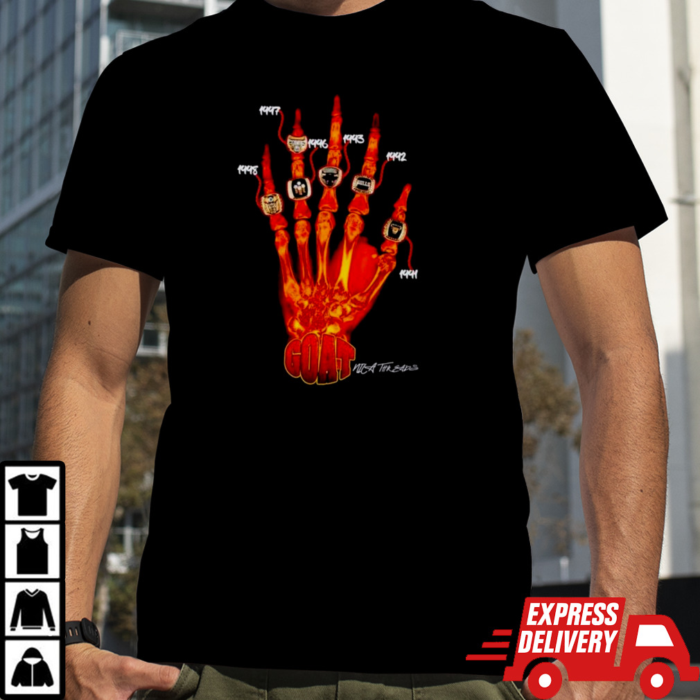 Michael Jordan skeleton ring hand shirt