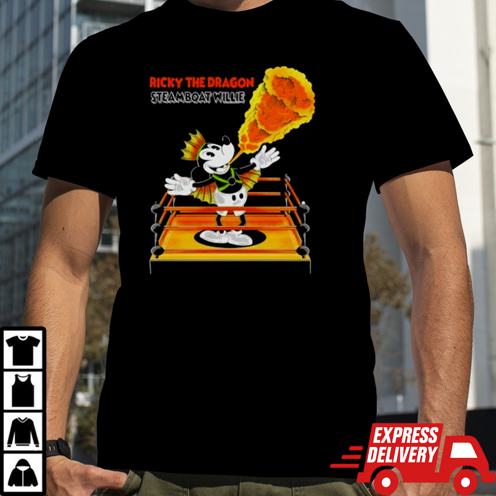 Mickey Mouse Ricky The Dragon Steamboat Willie T-Shirt