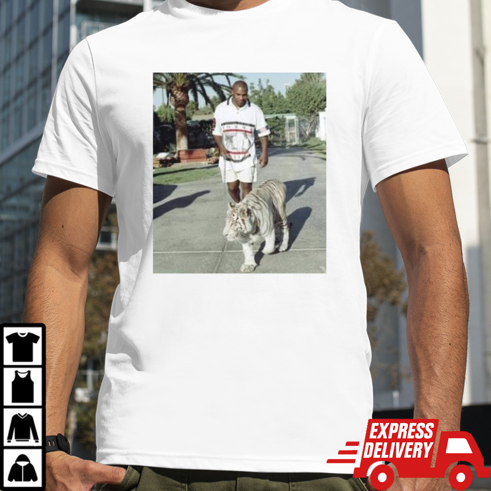 Mike Tyson Walking White Tiger Shirt