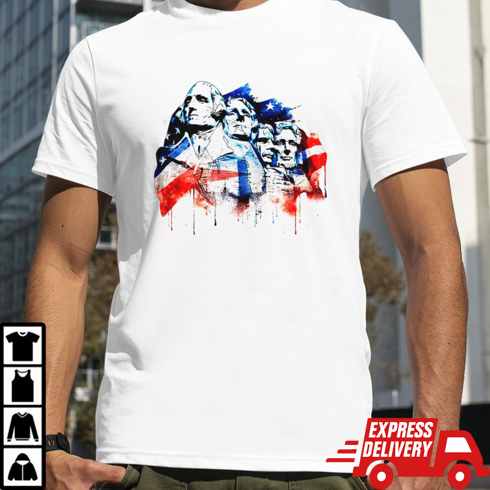 Mount Rushmore USA flag shirt